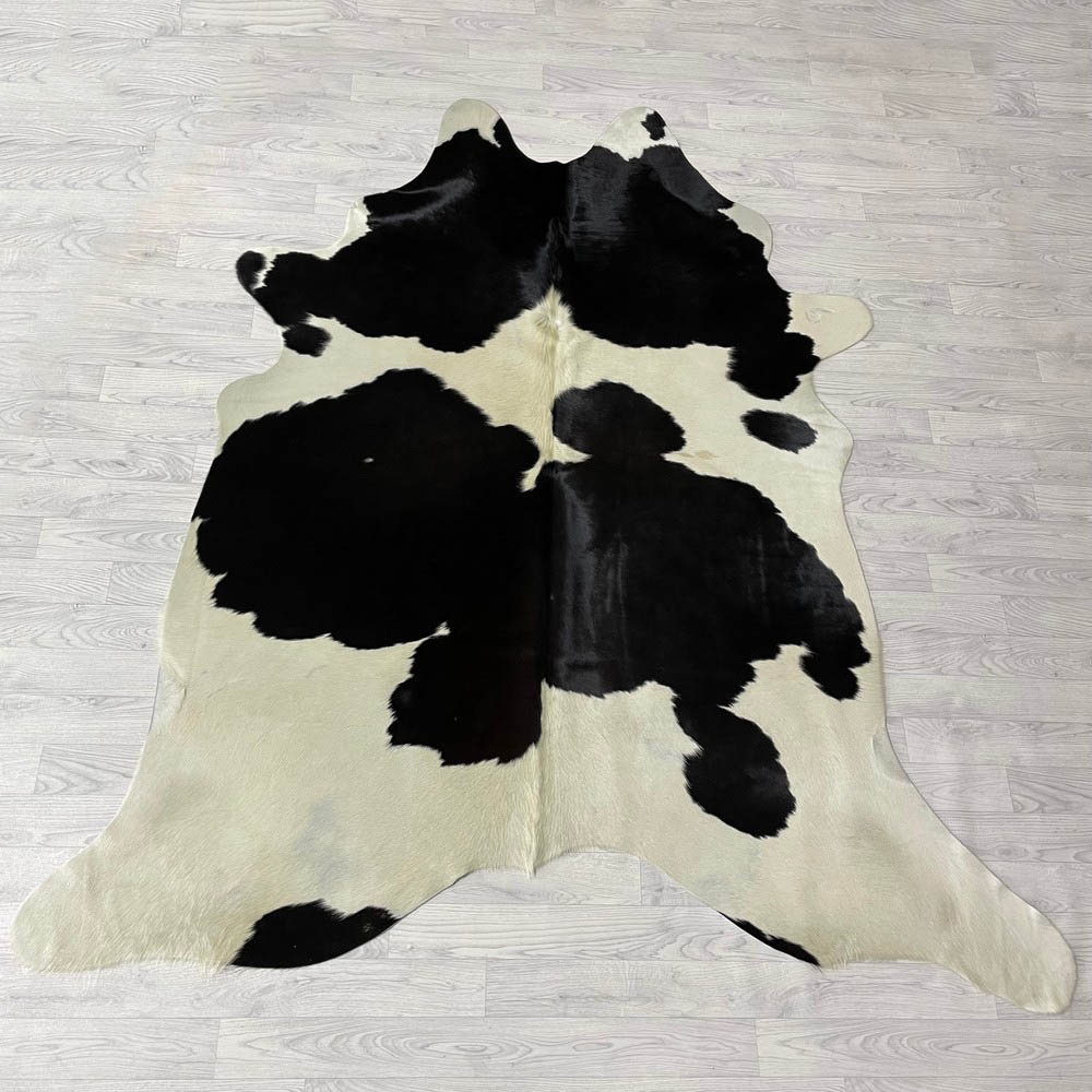 Lederstore Koeienhuid zwart bruin creme 225x205cm