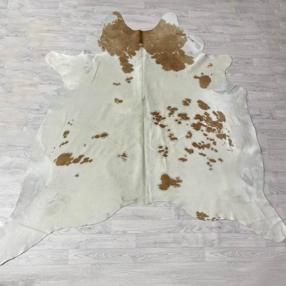 Lederstore Koeienhuid beige wit 220x225cm