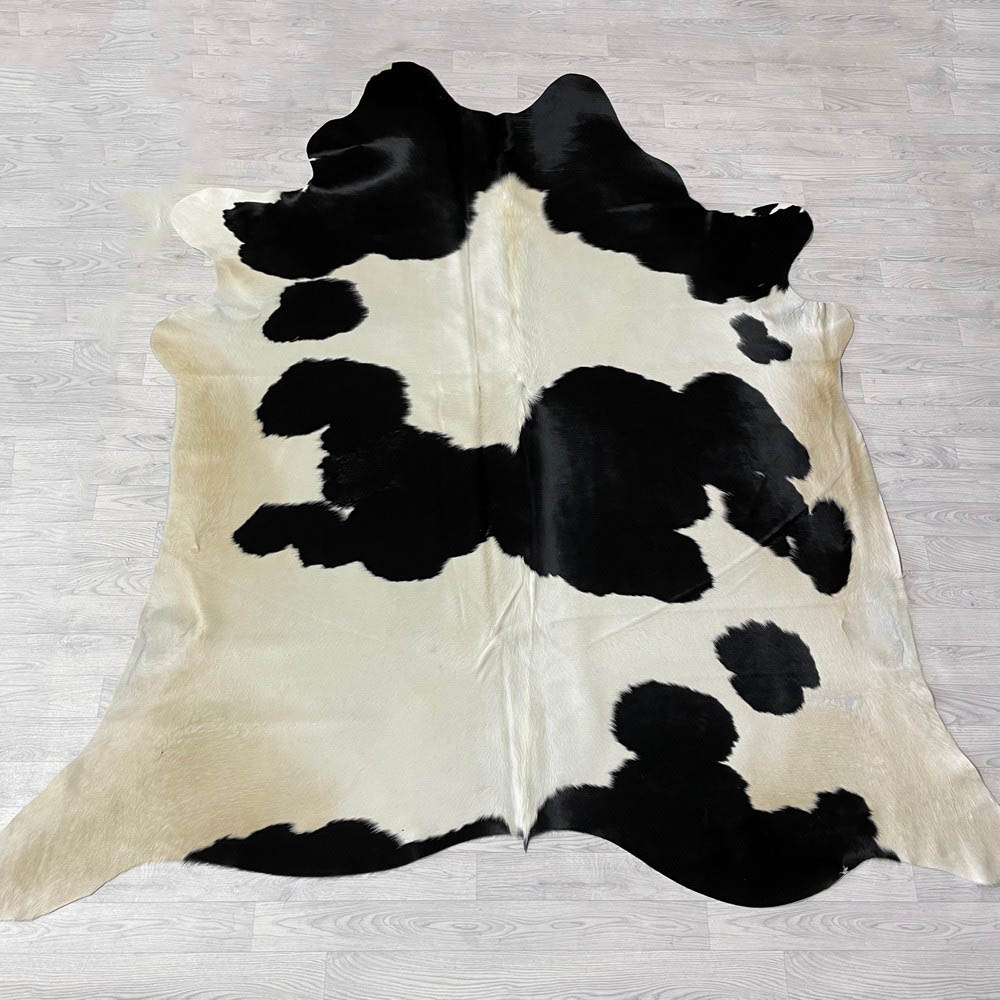 Lederstore Koeienhuid zwart creme 250x235cm