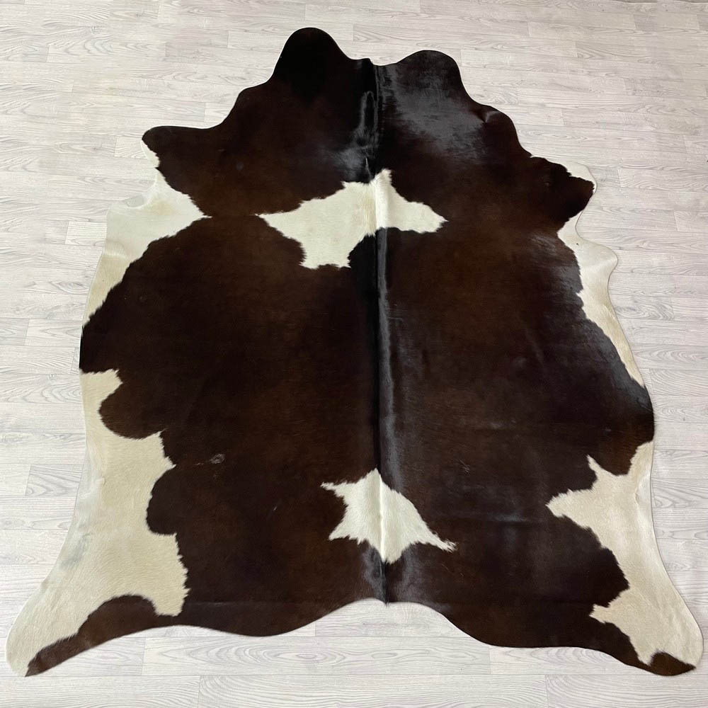 Lederstore Koeienhuid bruin wit 245x205cm