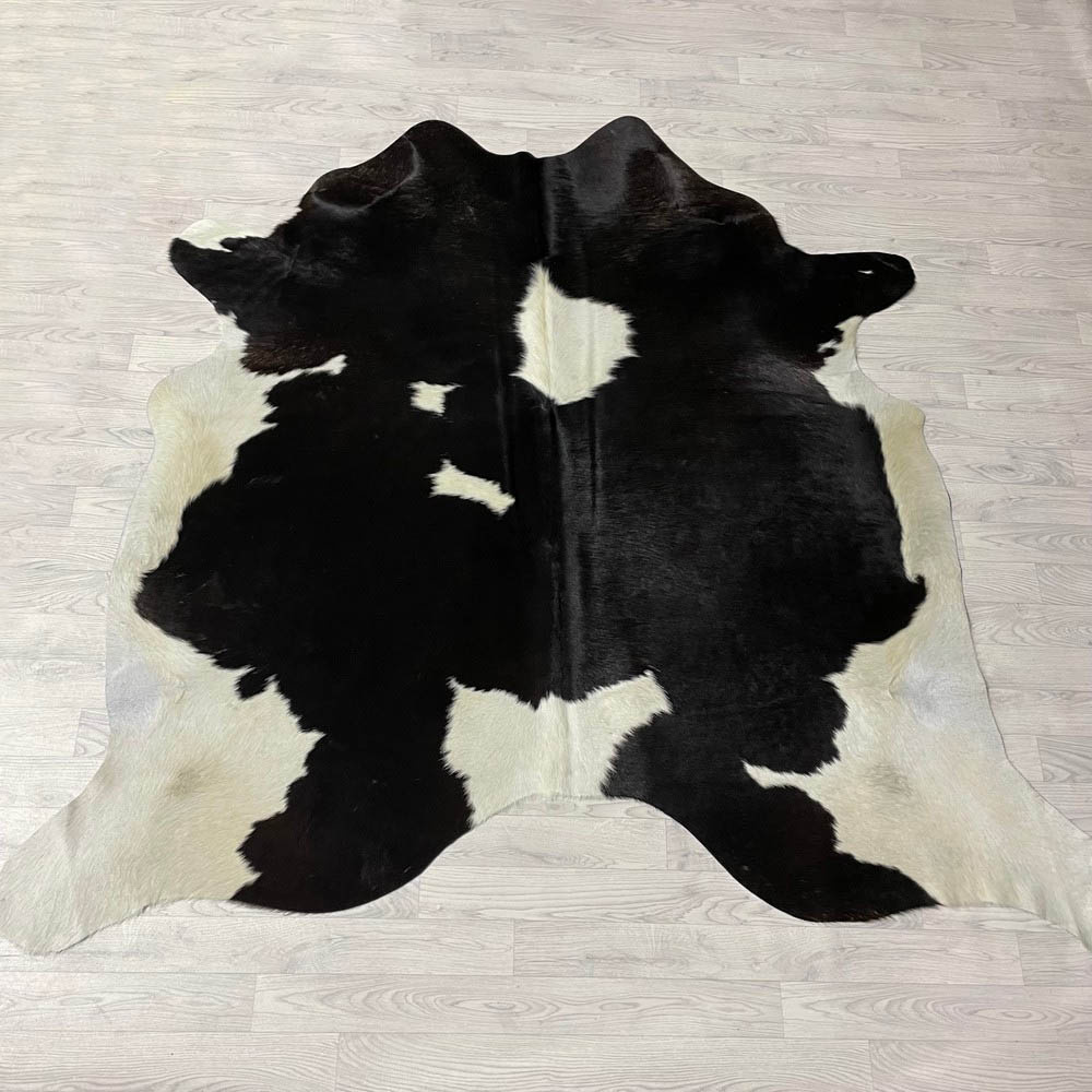 Lederstore Koeienhuid zwart creme 205x225cm