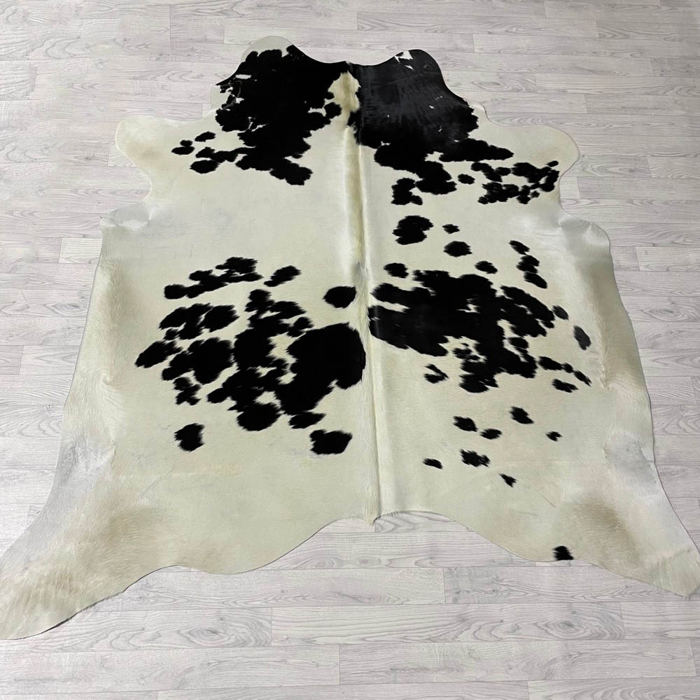Lederstore Koeienhuid zwart creme 205x210cm