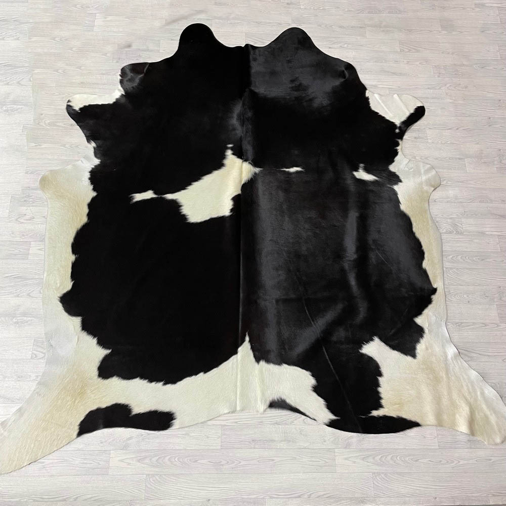 Lederstore Koeienhuid zwart bruin creme 245x240cm