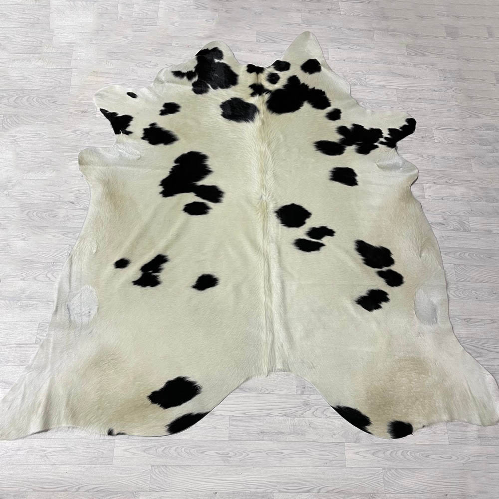 Lederstore Koeienhuid zwart creme 250x225cm