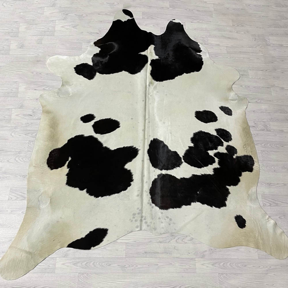 Lederstore Koeienhuid zwart bruin creme 245x215cm