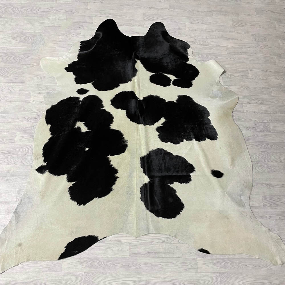 Lederstore Koeienhuid zwart creme 240x235cm