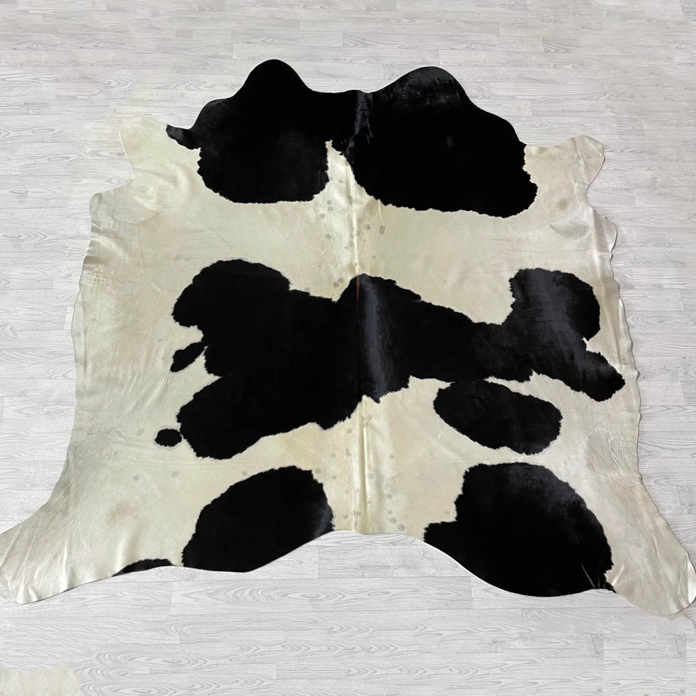 Lederstore Koeienhuid zwart bruin creme 235x240cm