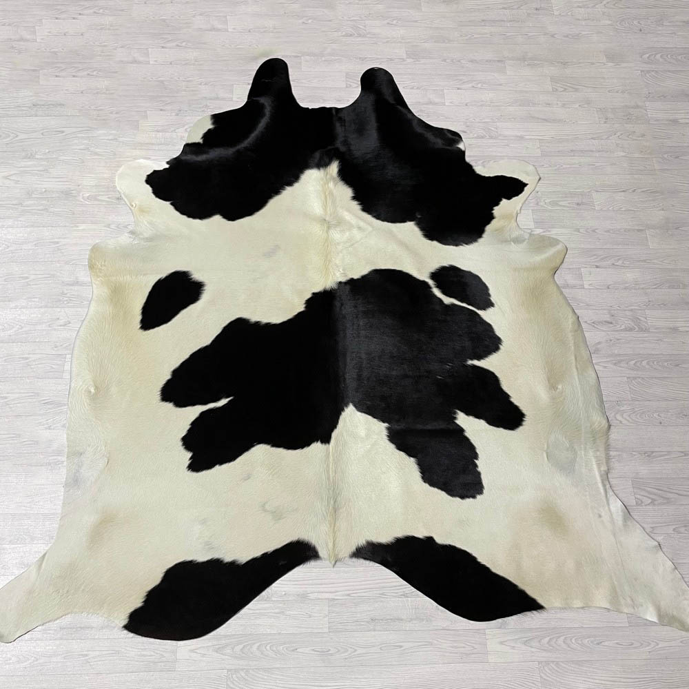 Lederstore Koeienhuid zwart creme 260x235cm