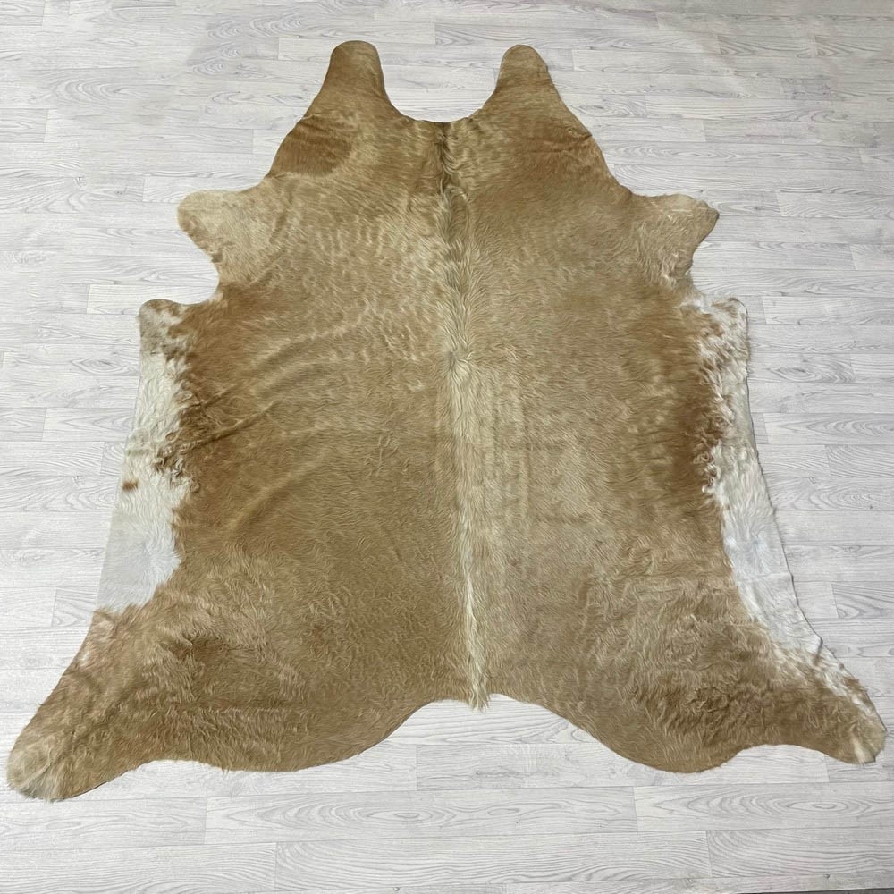 Lederstore Koeienhuid beige wit 240x205cm XL