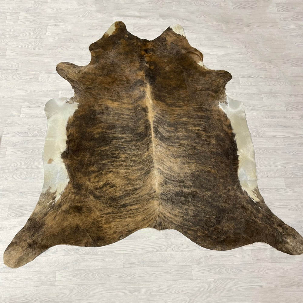 Lederstore Koeienhuid bruin zwart wit brindle 245x230cm XXL