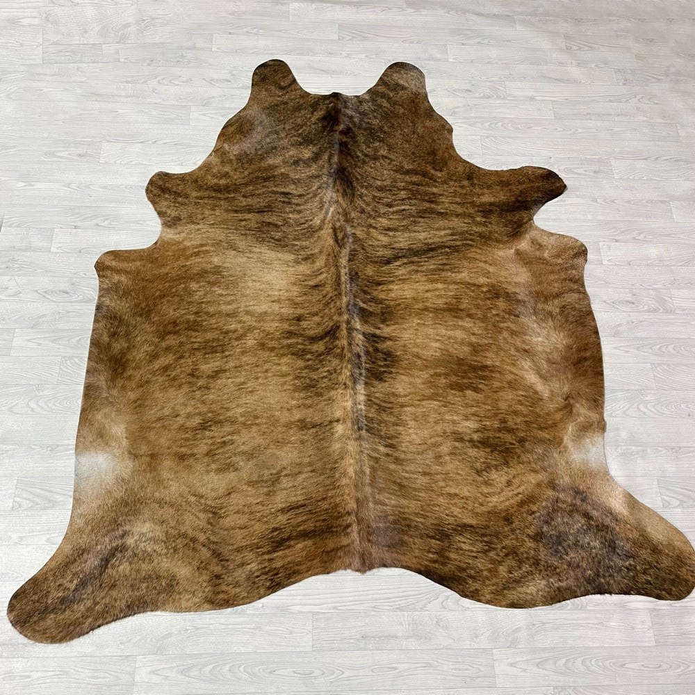 Lederstore Koeienhuid bruin zwart brindle 220x200cm M/L