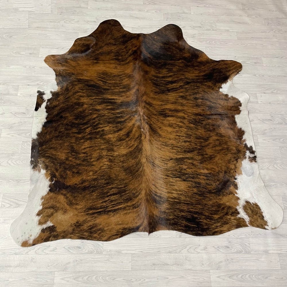 Lederstore Koeienhuid bruin zwart wit brindle 195x190cm M/L