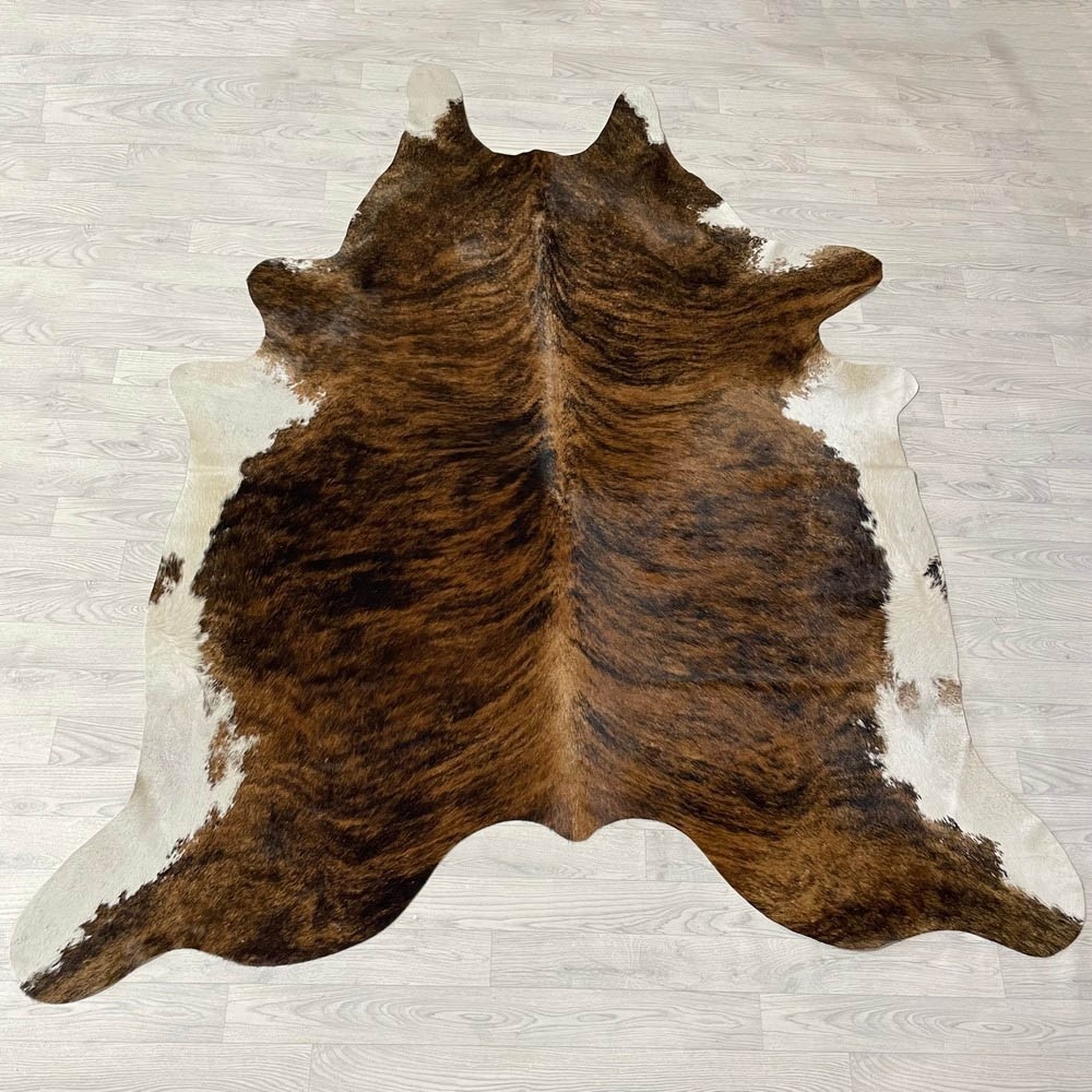 Lederstore Koeienhuid bruin zwart wit brindle 240x205cm XL