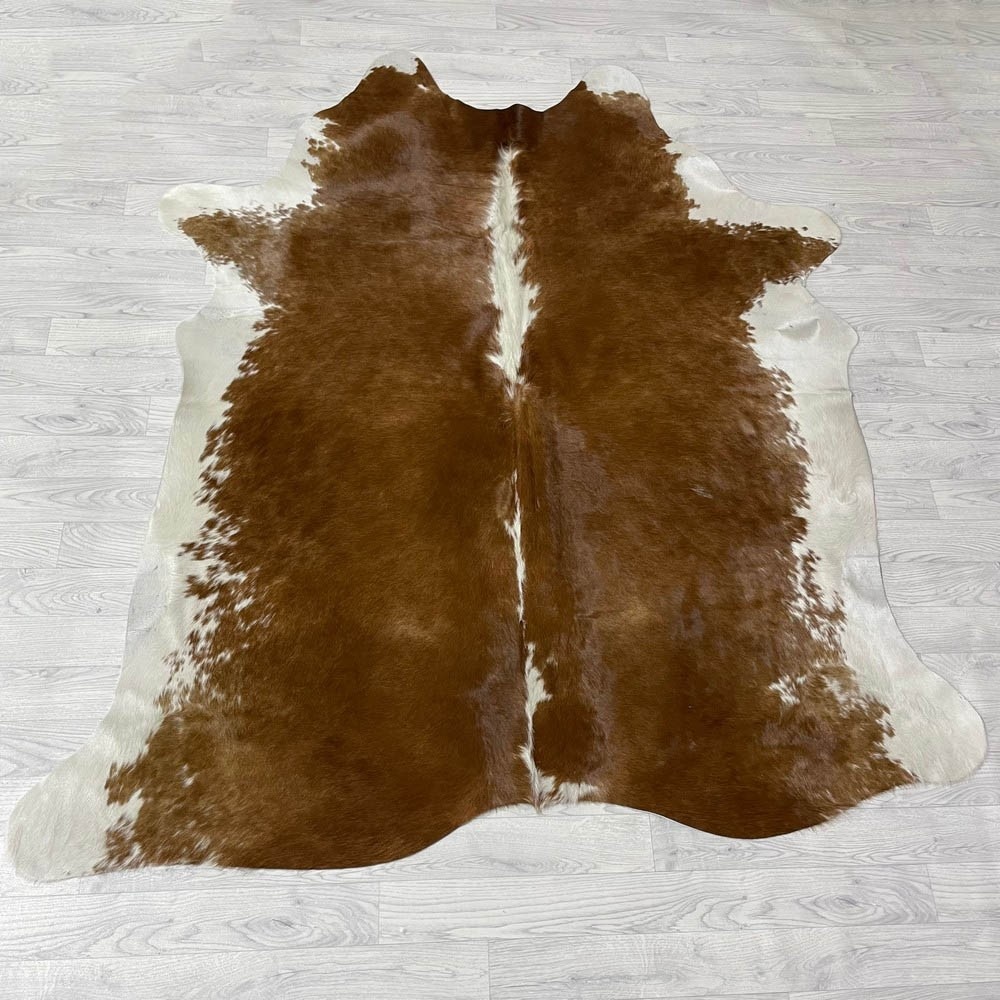 Lederstore Koeienhuid bruin wit 205x180cm M/L