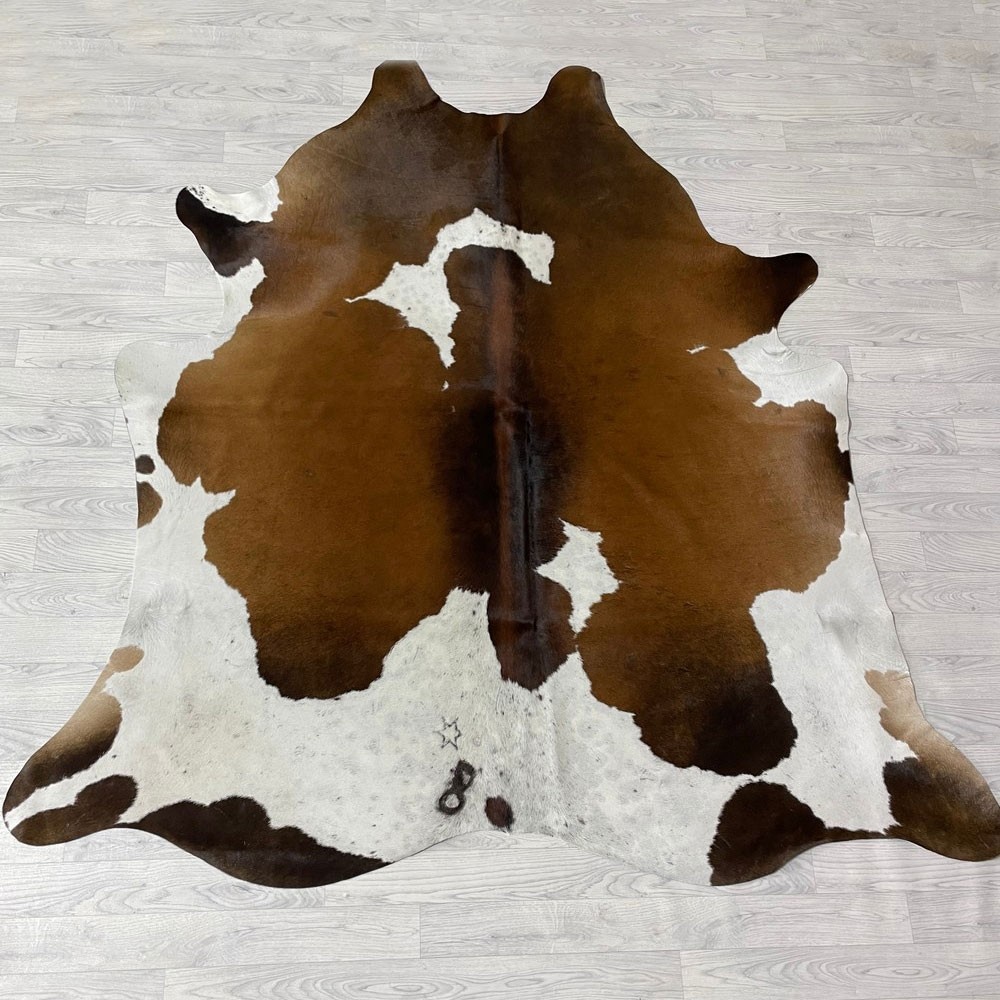 Lederstore Koeienhuid bruin wit 210x205cm M/L