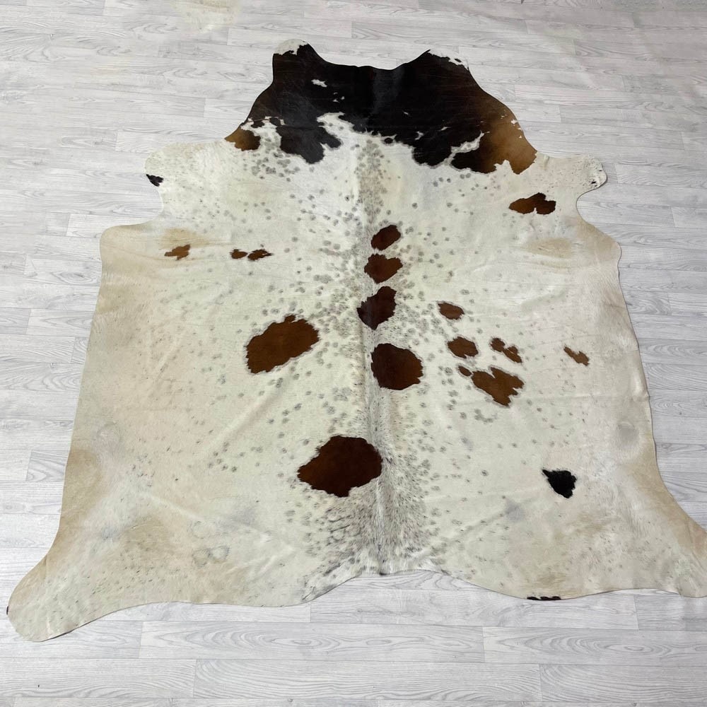 Lederstore Koeienhuid bruin creme 235x215cm XL