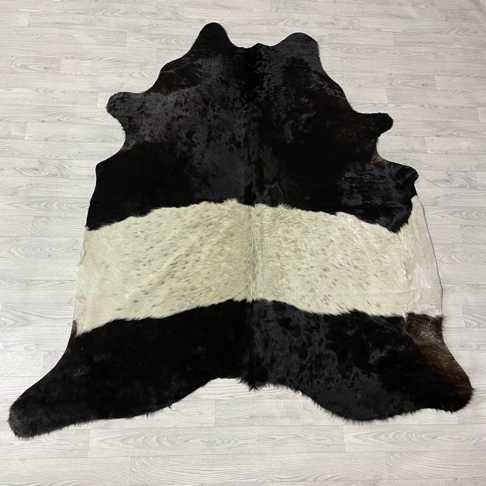 Lederstore Koeienhuid bruin zwart creme Lakenvelder 205x185cm M/L