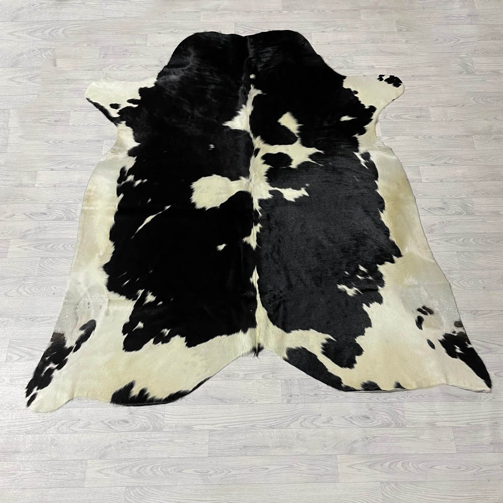Lederstore Koeienhuid zwart creme 220x200cm M/L