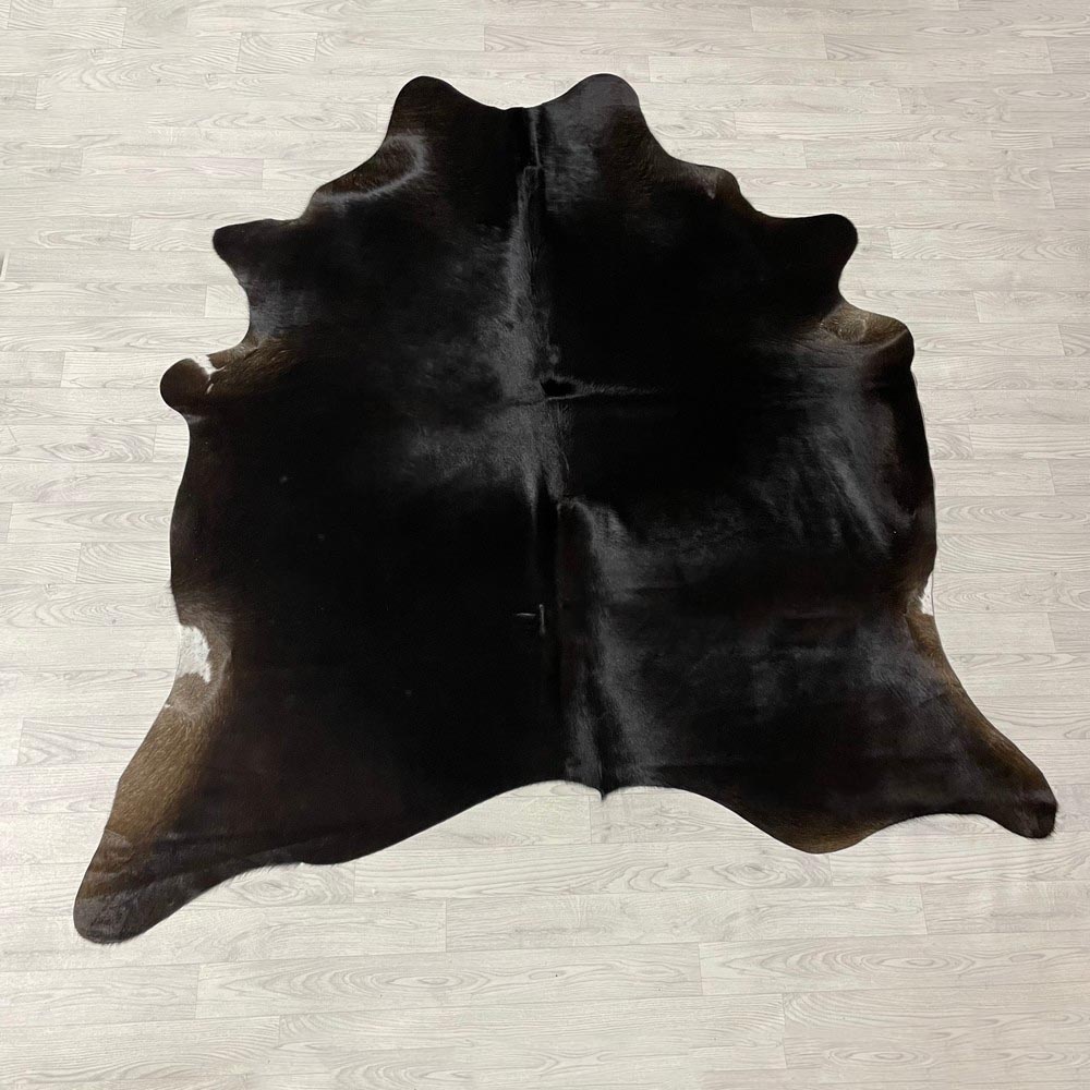 Lederstore Koeienhuid donker bruin wit 225x205cm M/L