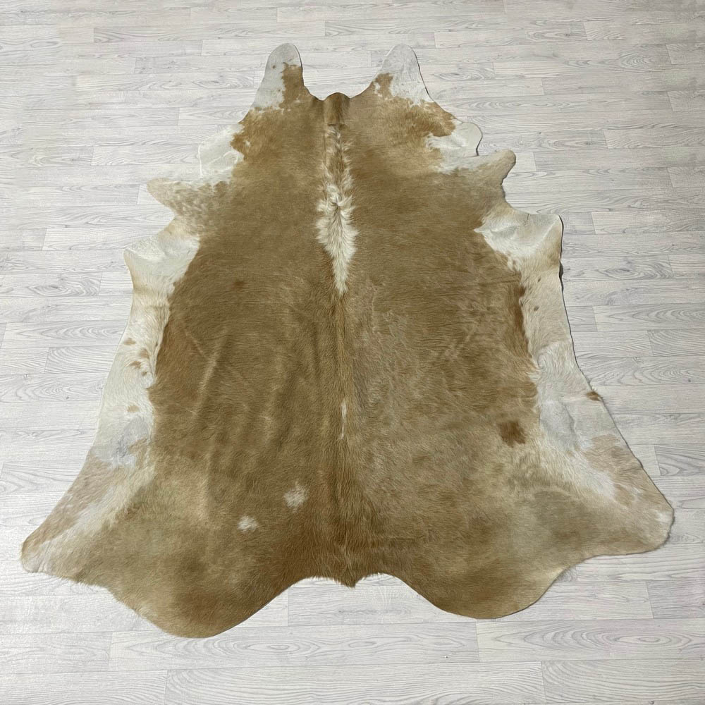 Lederstore Koeienhuid beige wit 235x190cm M/L