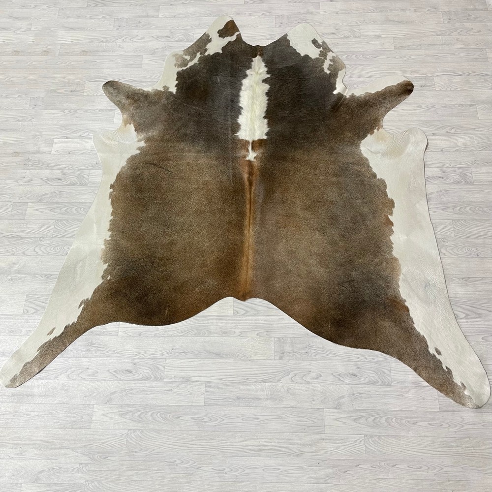 Lederstore Koeienhuid bruin wit grijs 220x215cm M/L