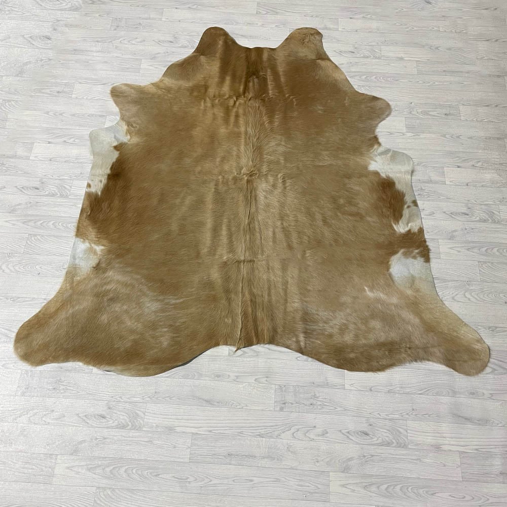 Lederstore Koeienhuid bruin wit 200x190cm S