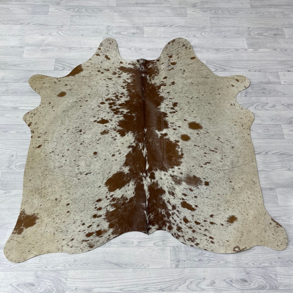 Lederstore Koeienhuid bruin creme SP 140x140cm XS