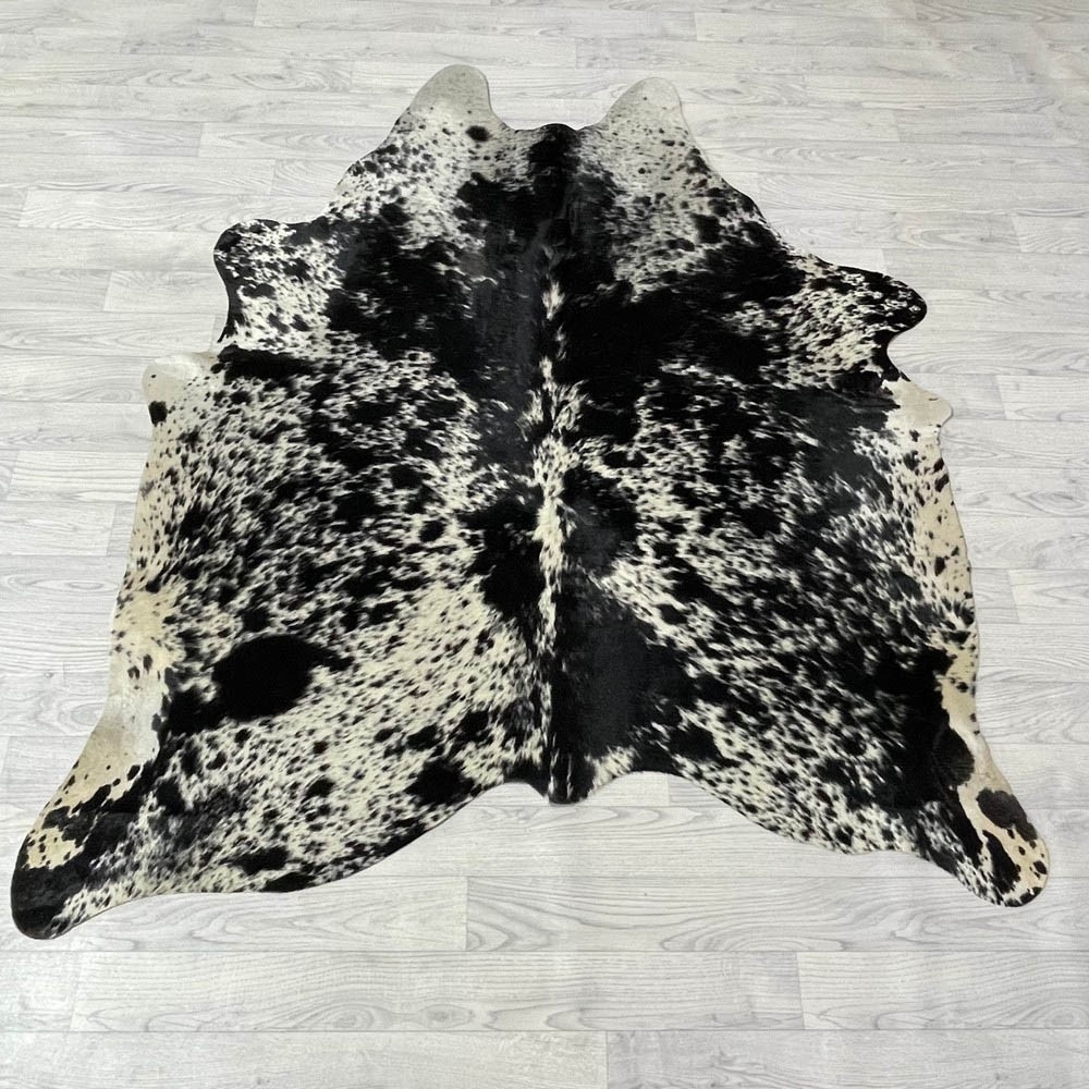 Lederstore Koeienhuid zwart creme SP 170x150cm S