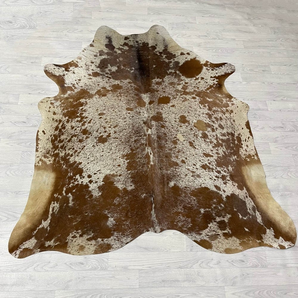 Lederstore Koeienhuid bruin wit creme SP 205x185cm M/L