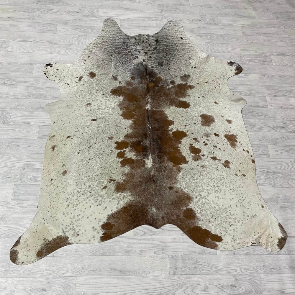 Lederstore Koeienhuid bruin wit creme SP 180x155cm S