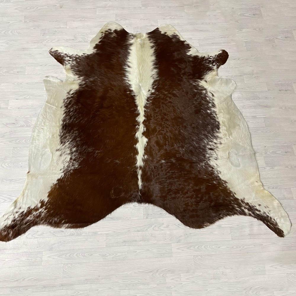 Lederstore Koeienhuid bruin wit Hereford 235x235cm XL