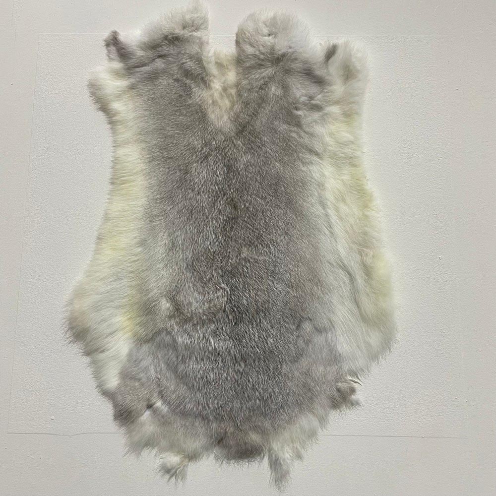 Lederstore Konijnenvacht grijs wit 50x30cm
