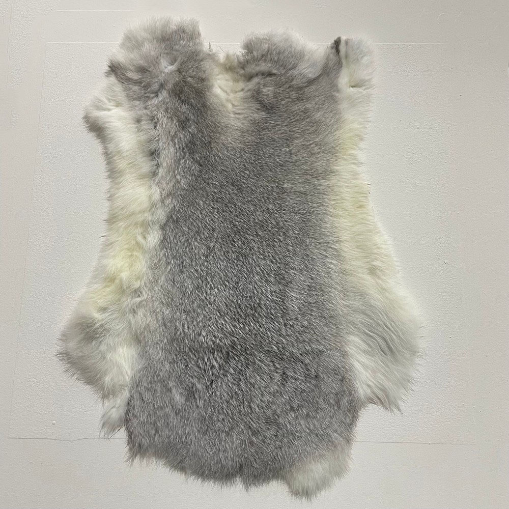 Lederstore Konijnenvacht grijs wit 50x30cm