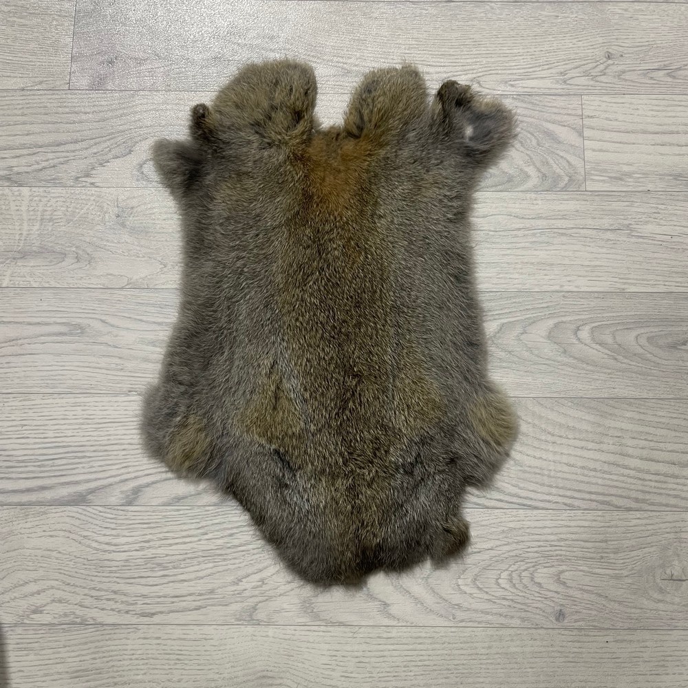 Lederstore Konijnenvacht bruin grijs 45x30cm