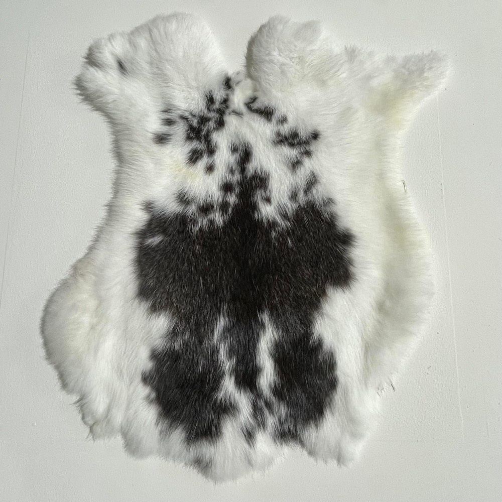 Lederstore Konijnenvacht bruin wit 50x35cm