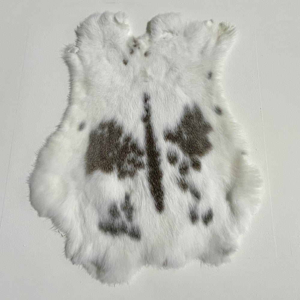 Lederstore Konijnenvacht bruin wit 50x35cm