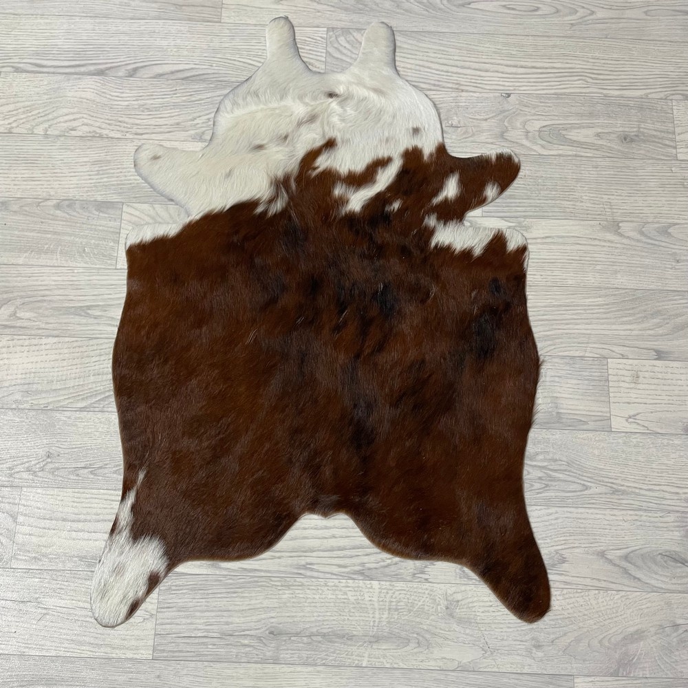 Lederstore Kleine koeienhuid bruin wit zwart (Normandiër) 90x60cm