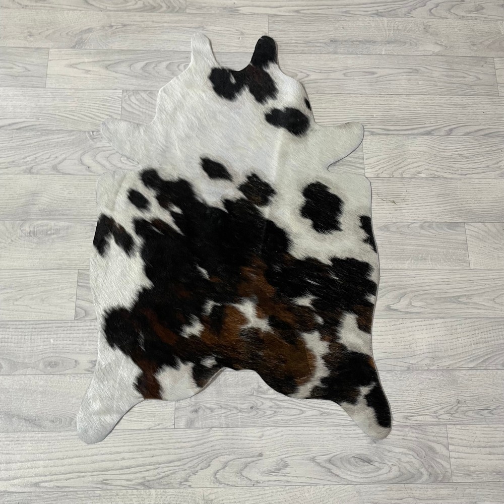 Lederstore Kleine koeienhuid bruin wit zwart (Normandiër) 90x60cm