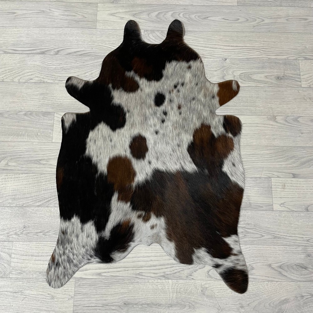 Lederstore Kleine koeienhuid bruin wit zwart (Normandiër) 90x60cm