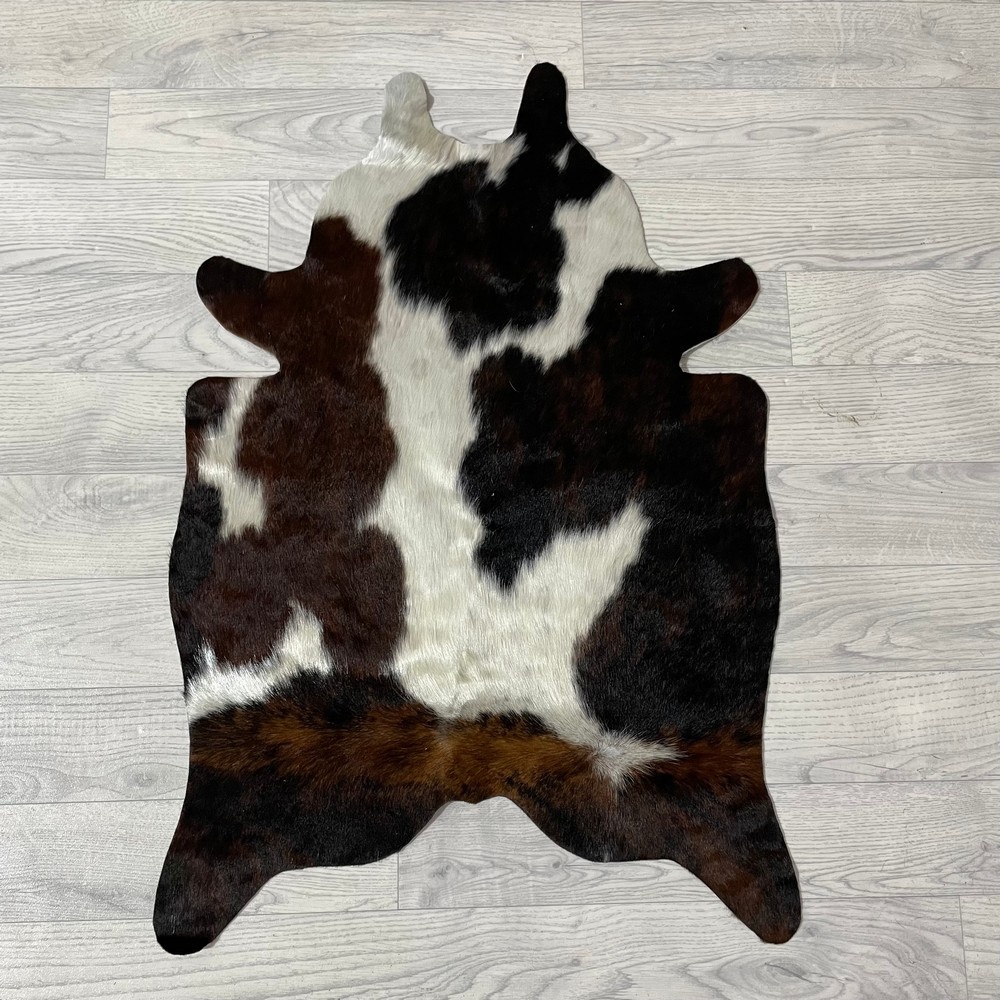 Lederstore Kleine koeienhuid bruin wit zwart (Normandiër) 90x60cm
