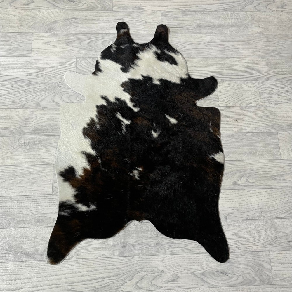 Lederstore Kleine koeienhuid bruin wit zwart (Normandiër) 90x60cm