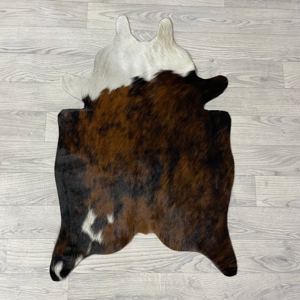 Lederstore Kleine koeienhuid bruin wit zwart (Normandiër) 90x60cm