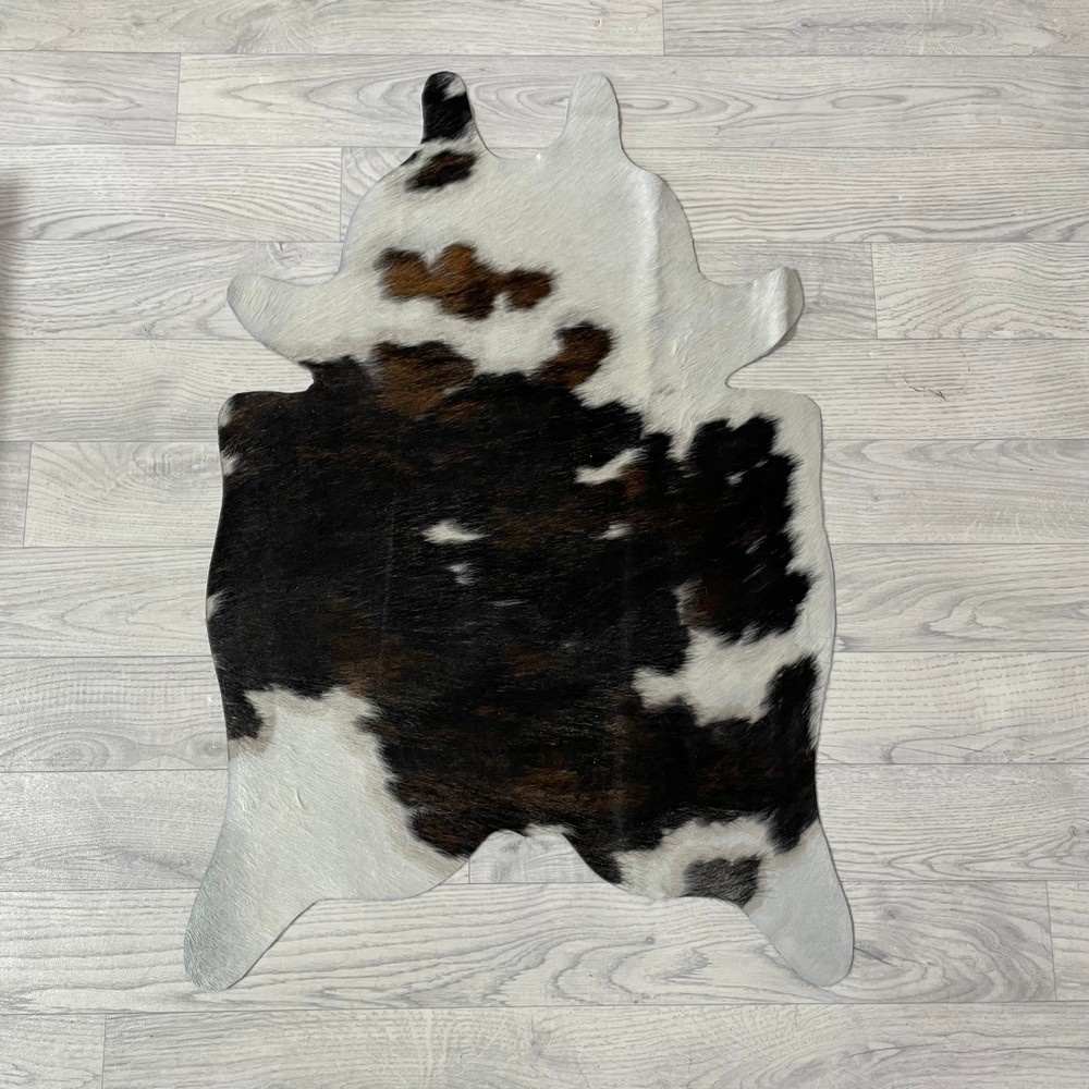 Lederstore Kleine koeienhuid bruin wit zwart (Normandiër) 90x60cm