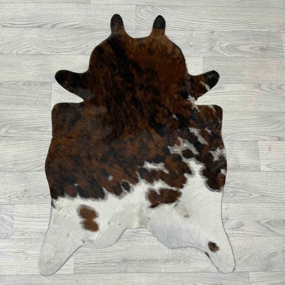 Lederstore Kleine koeienhuid bruin wit zwart (Normandiër) 90x60cm