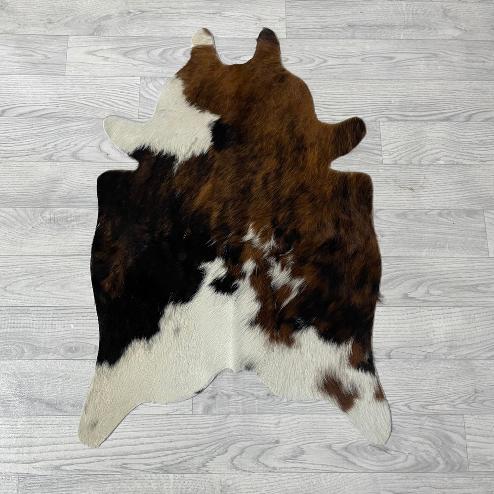 Lederstore Kleine koeienhuid bruin wit zwart (Normandiër) 90x60cm
