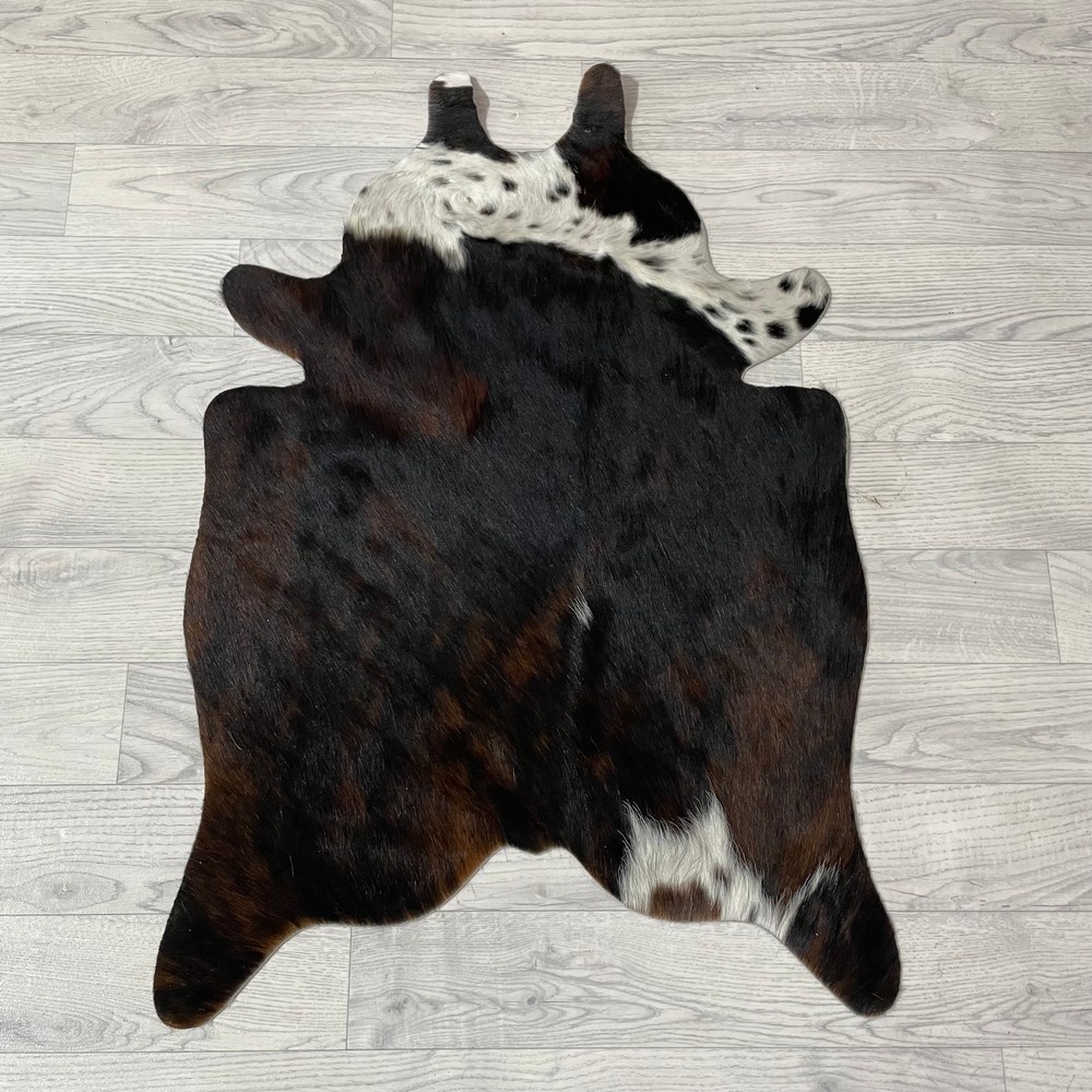 Lederstore Kleine koeienhuid bruin wit zwart (Normandiër) 90x60cm