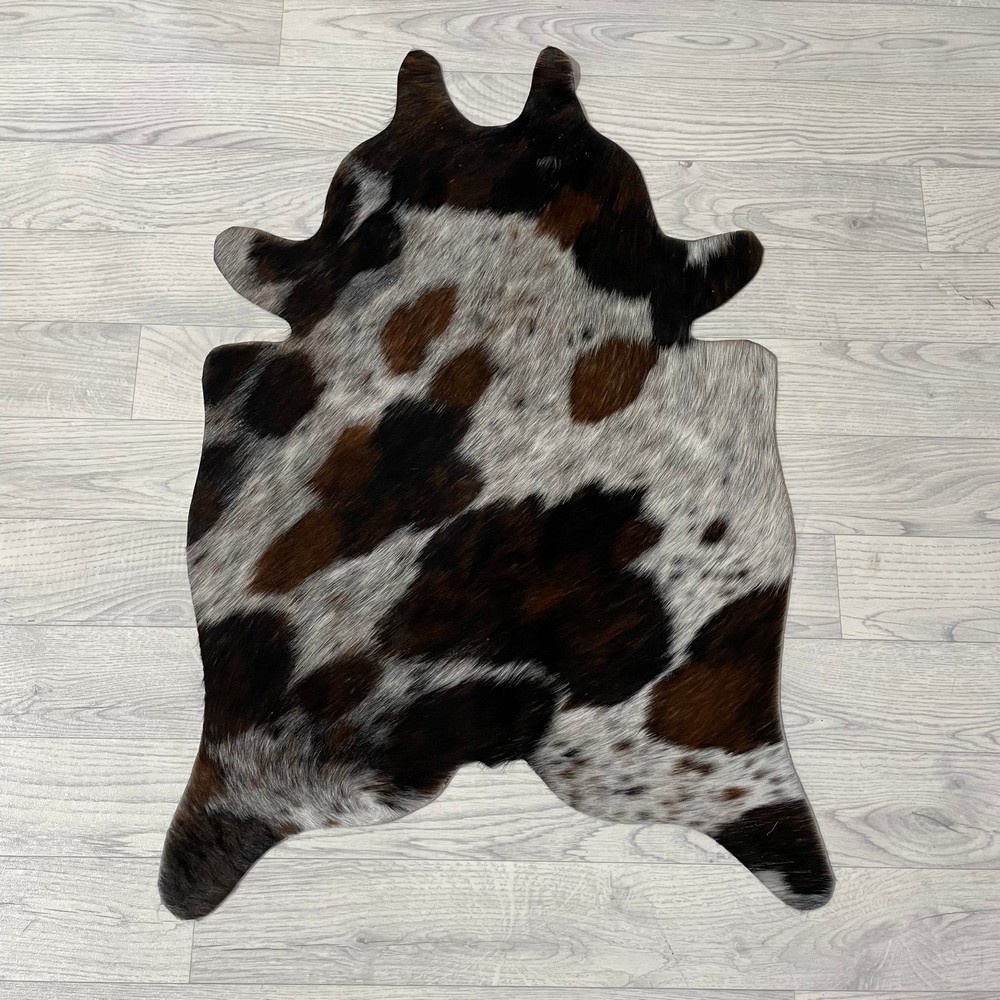 Lederstore Kleine koeienhuid bruin wit zwart (Normandiër) 90x60cm