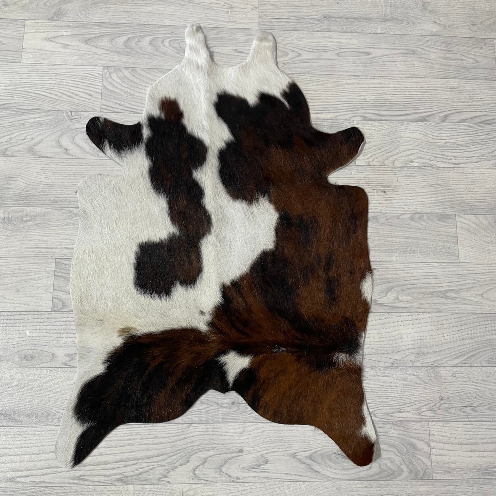 Lederstore Kleine koeienhuid bruin wit zwart (Normandiër) 90x60cm