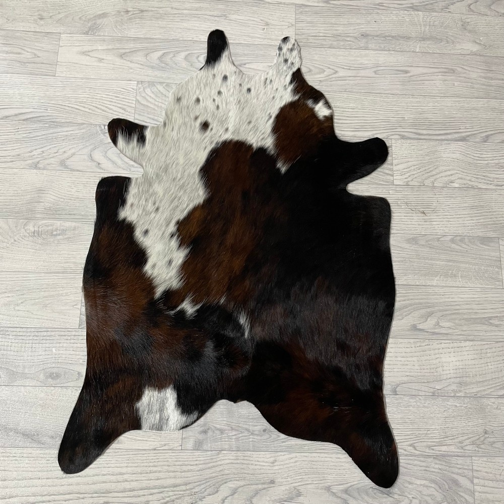 Lederstore Kleine koeienhuid bruin wit zwart (Normandiër) 90x60cm