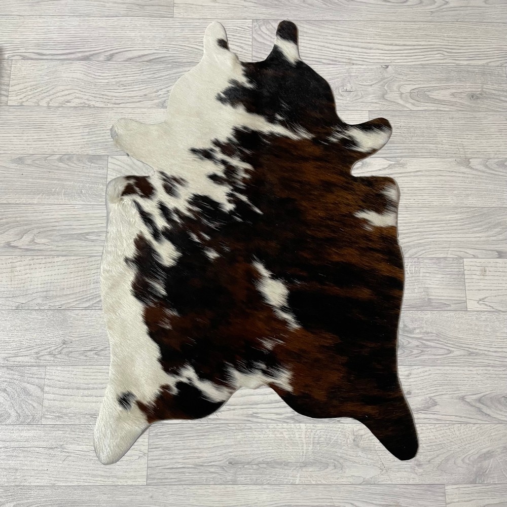 Lederstore Kleine koeienhuid bruin wit zwart (Normandiër) 90x60cm